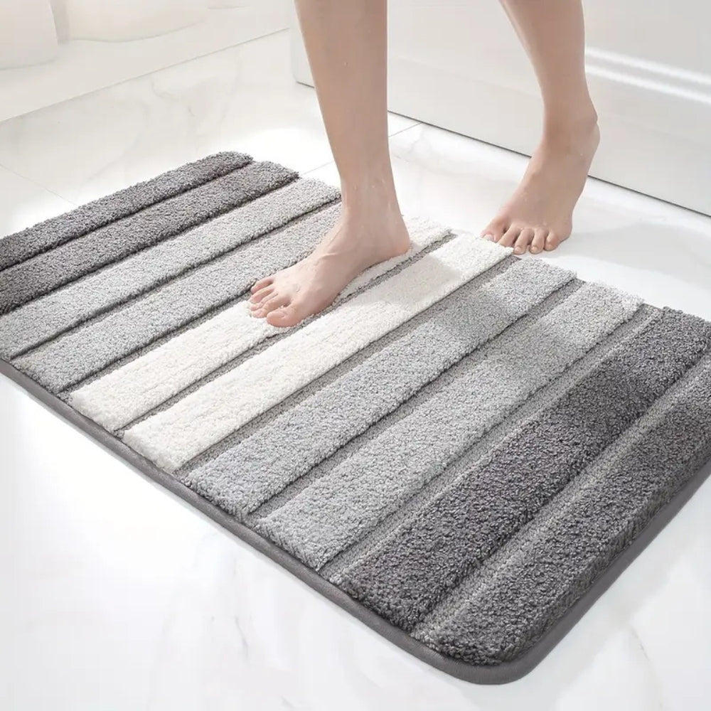 Lumiére Striped Absorbent Bath Mat