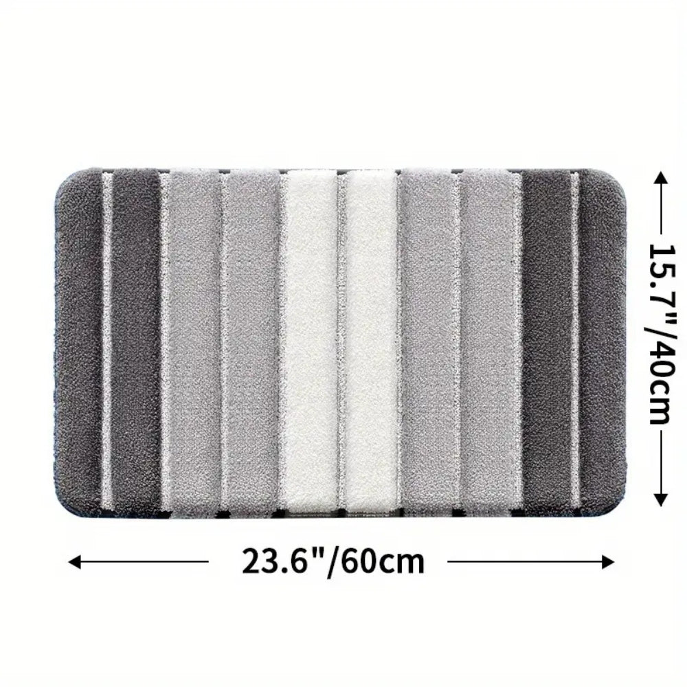 Lumiére Striped Absorbent Bath Mat