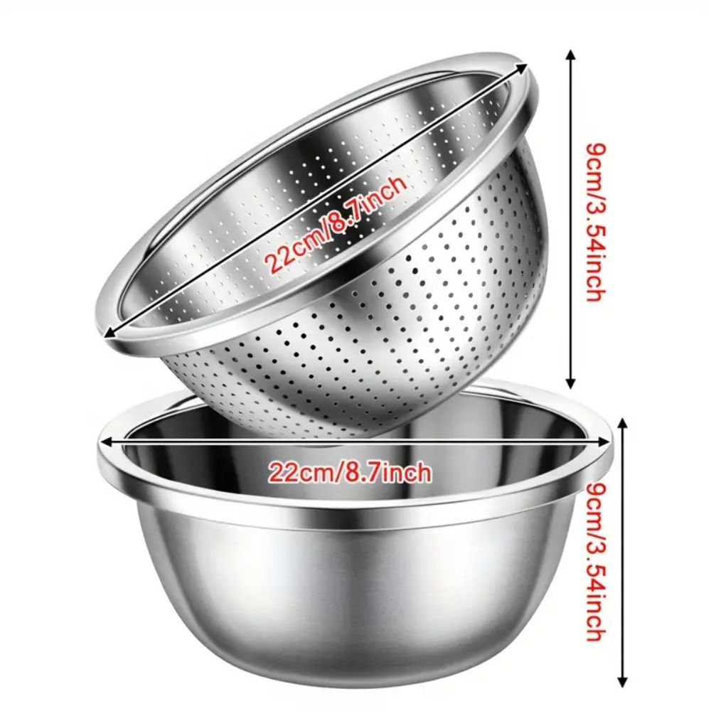 Rinse Mix Stainless Colander Duo Set