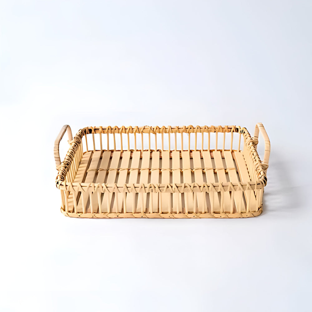 Rustic Weave Rattan Tray