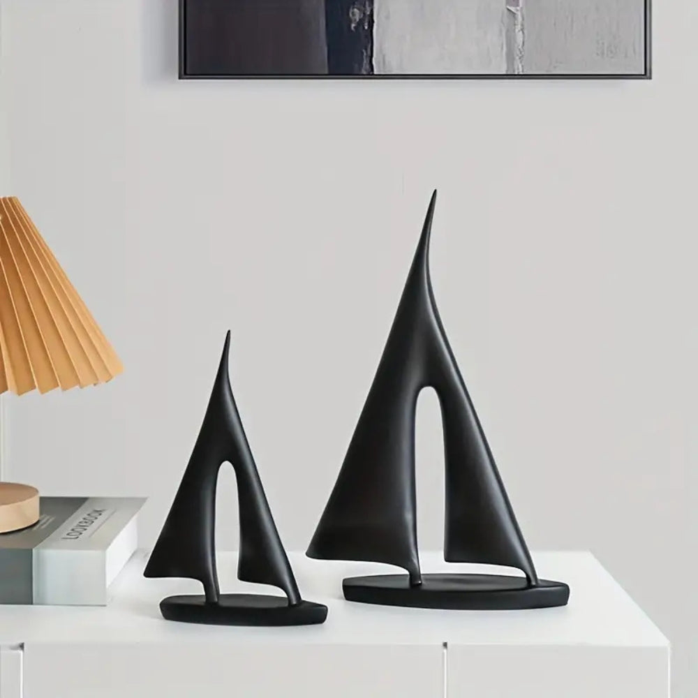Minimalist Sailboat Inspired Table Decor Pair