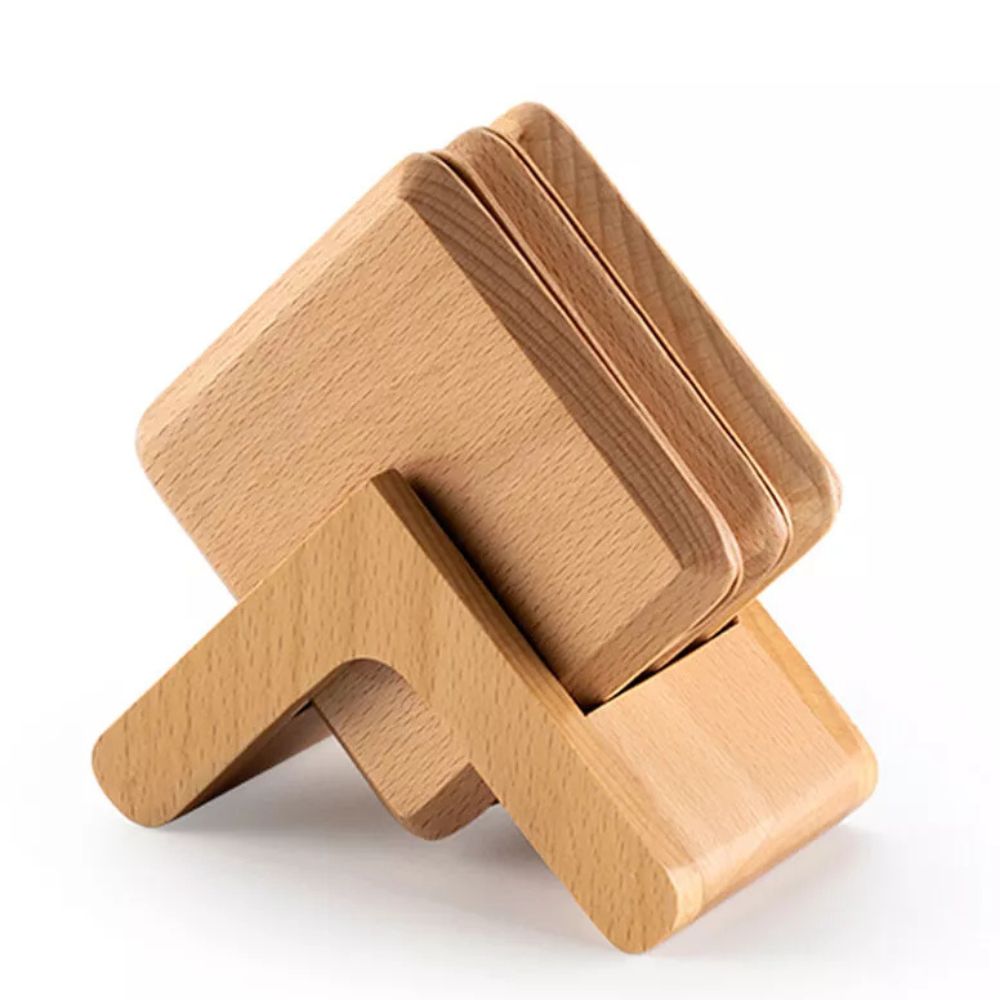 Sleek Stack Wooden Coaster Set | 6pcs