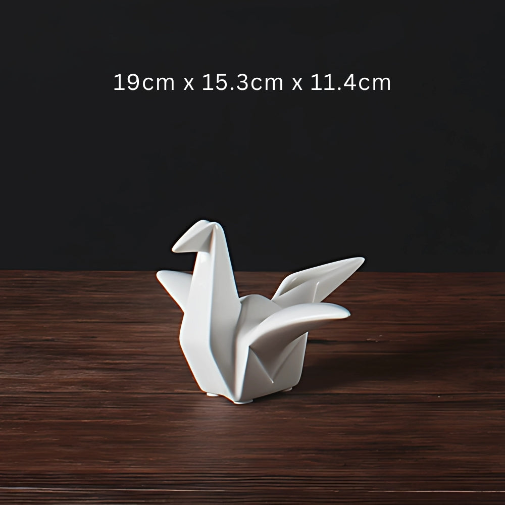 Origami-Inspired Ceramic Bird Statue