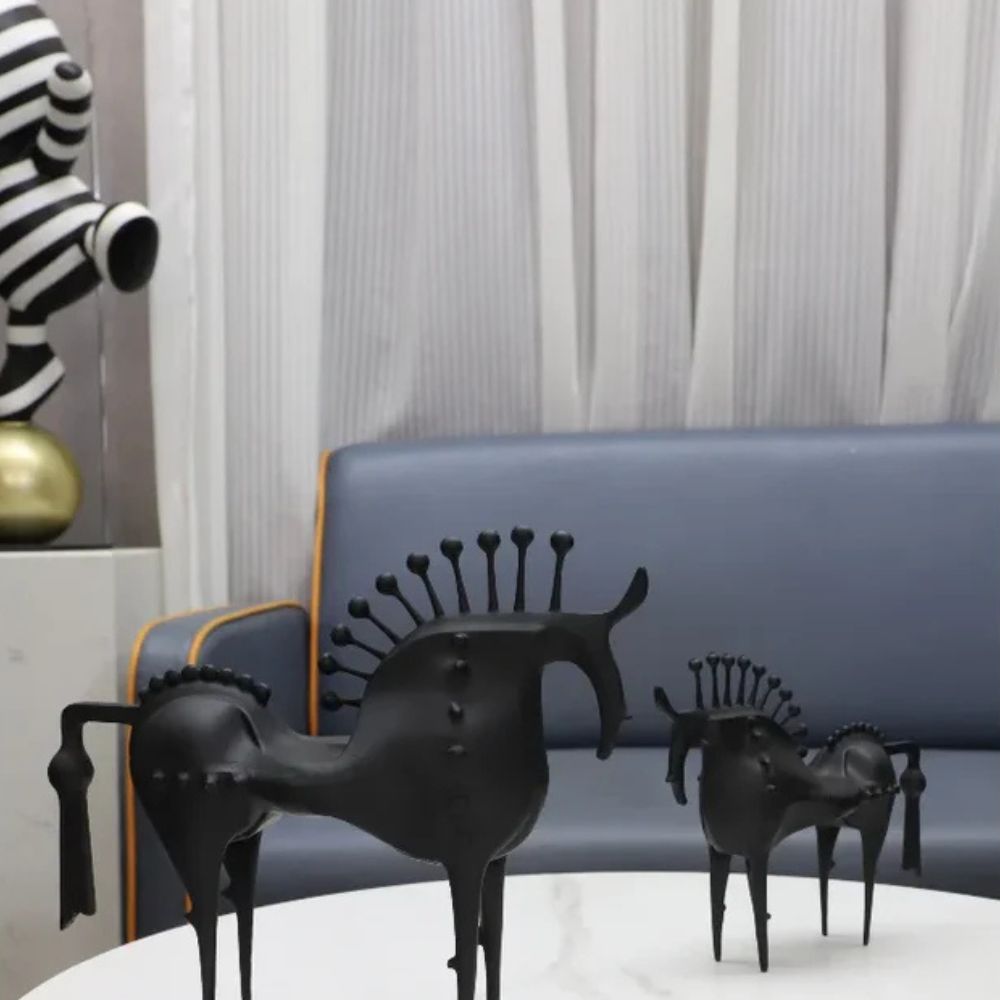 Black Stallion Metal Sculpture