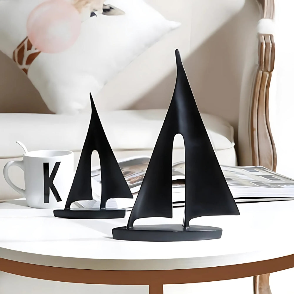 Minimalist Sailboat Inspired Table Decor Pair