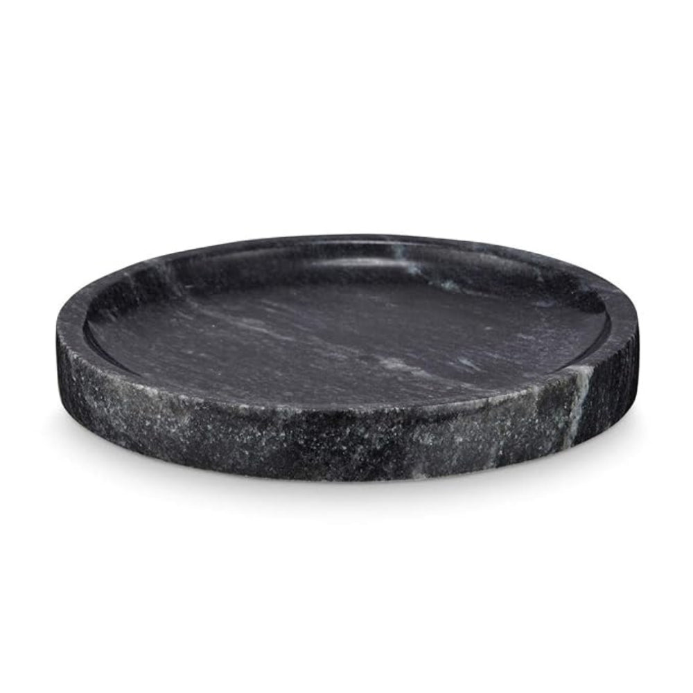 Circular Black Marble Jewellery Tray