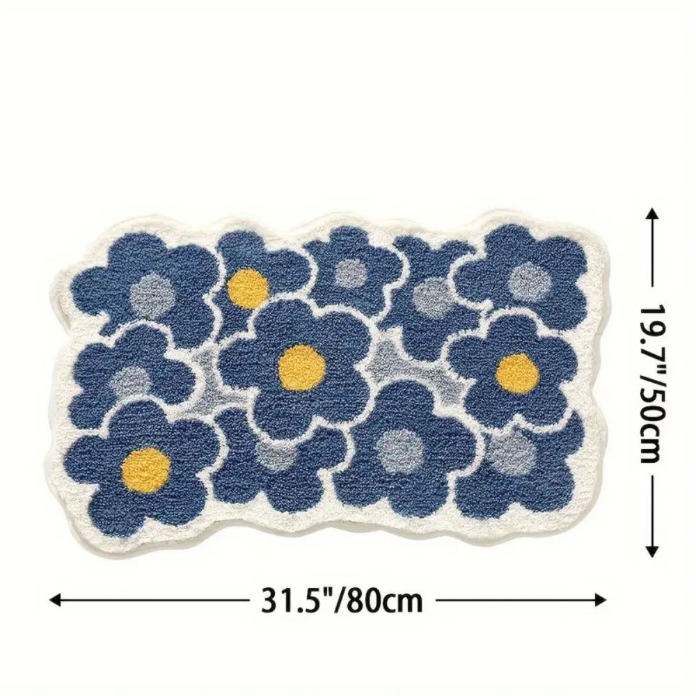 Floral Tufted Absorbent Bath Mat