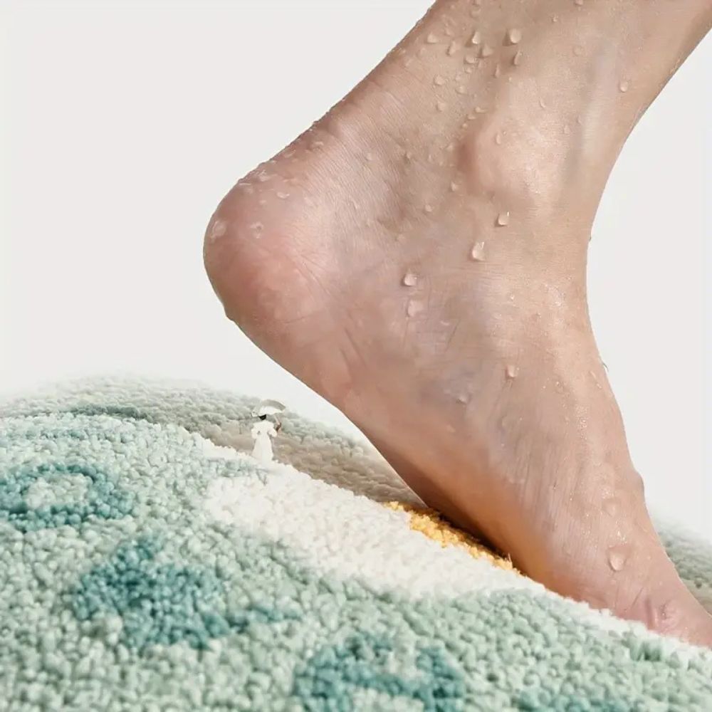 Floral Tufted Absorbent Bath Mat