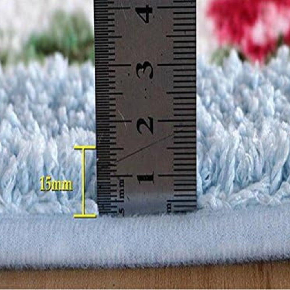 Floral Oval Plush Bath Mat