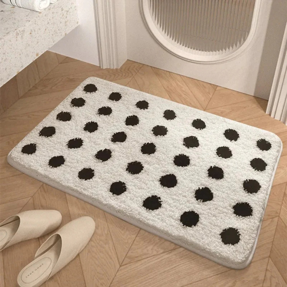 Tufted Plush Polka Dot Bath Mat