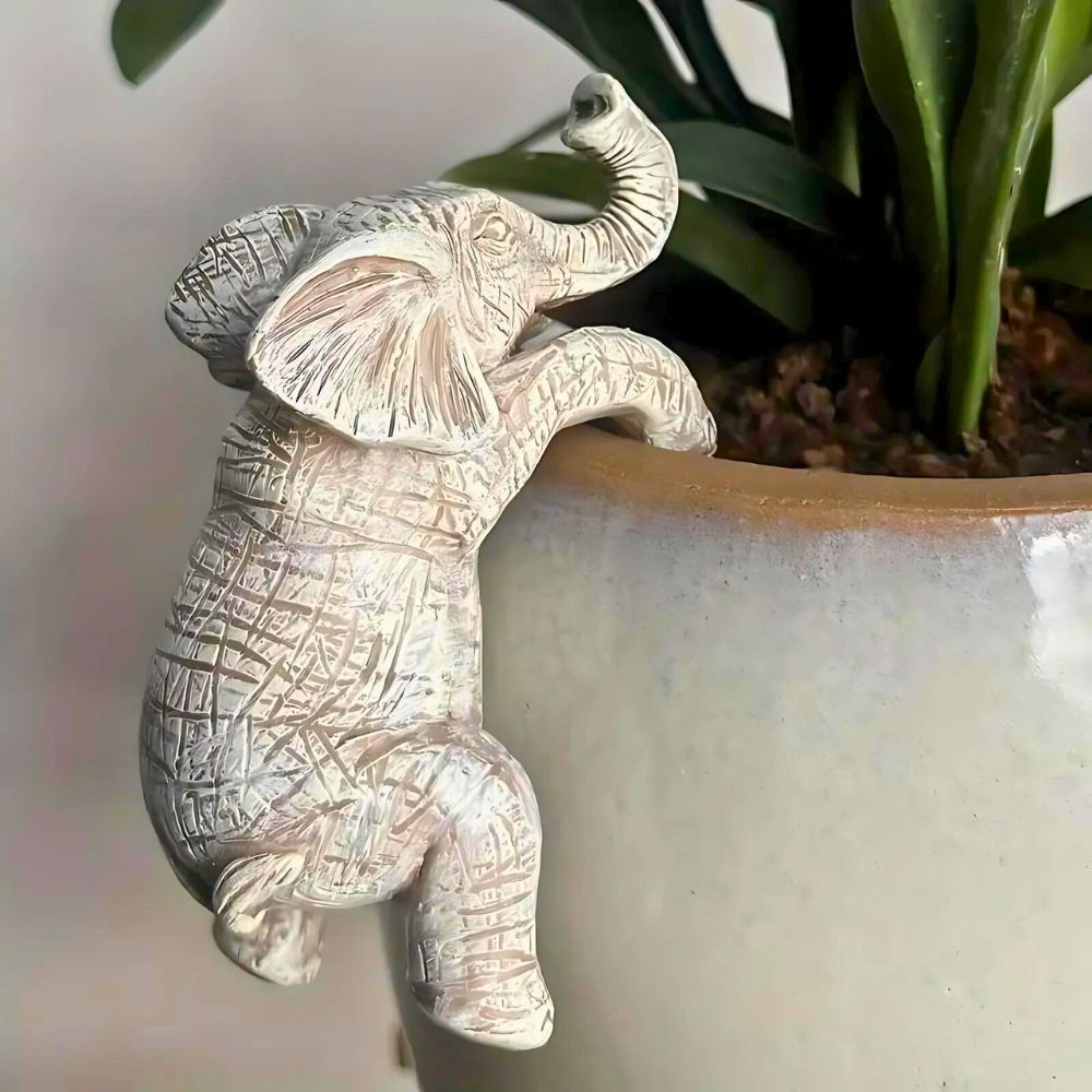 Unique Elephant Climbing Sculpture