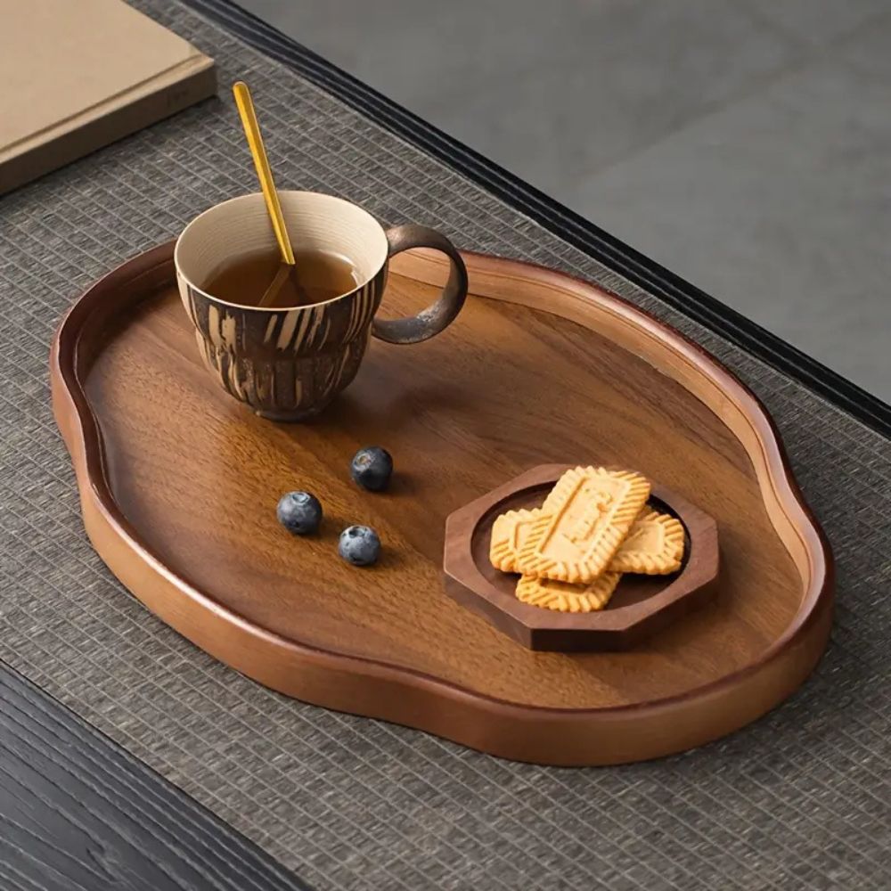 Vintage-Style Bamboo Serving Tray