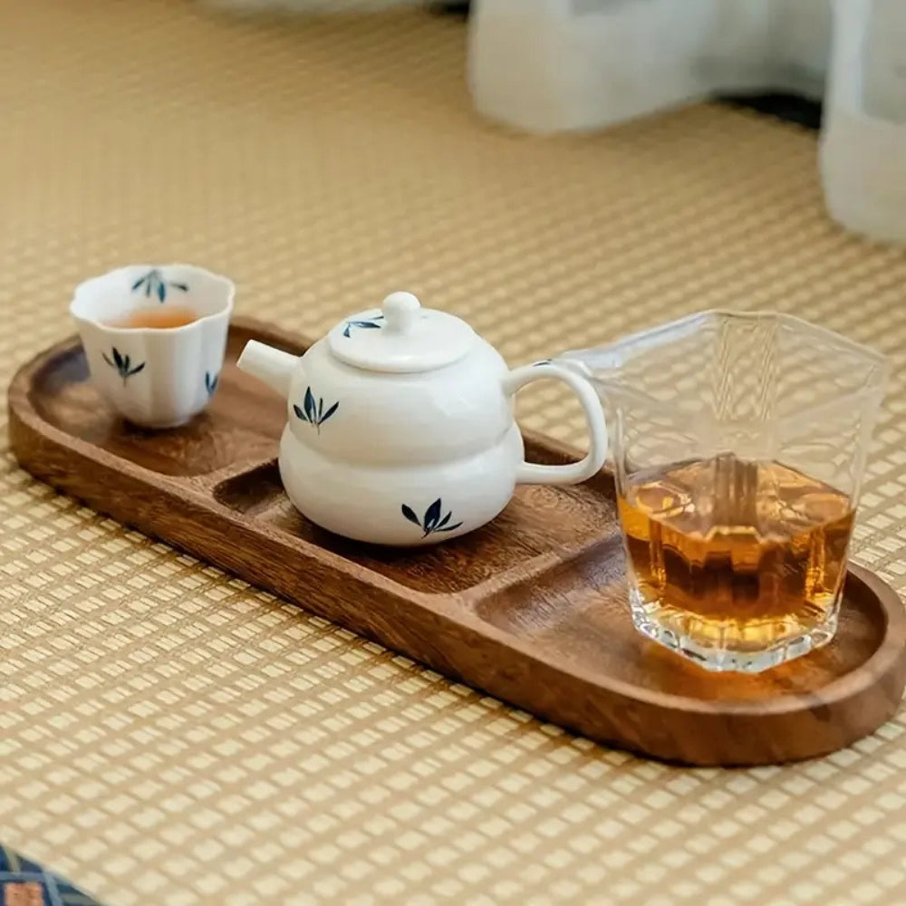 Vivid Wooden Compartment Serving Tray