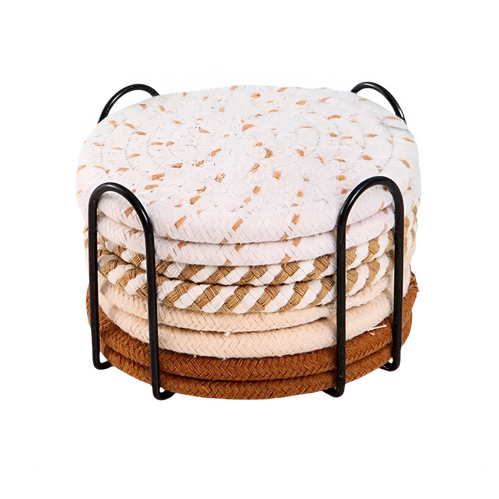 Woven Whirl Coaster Set | 8Pcs Set