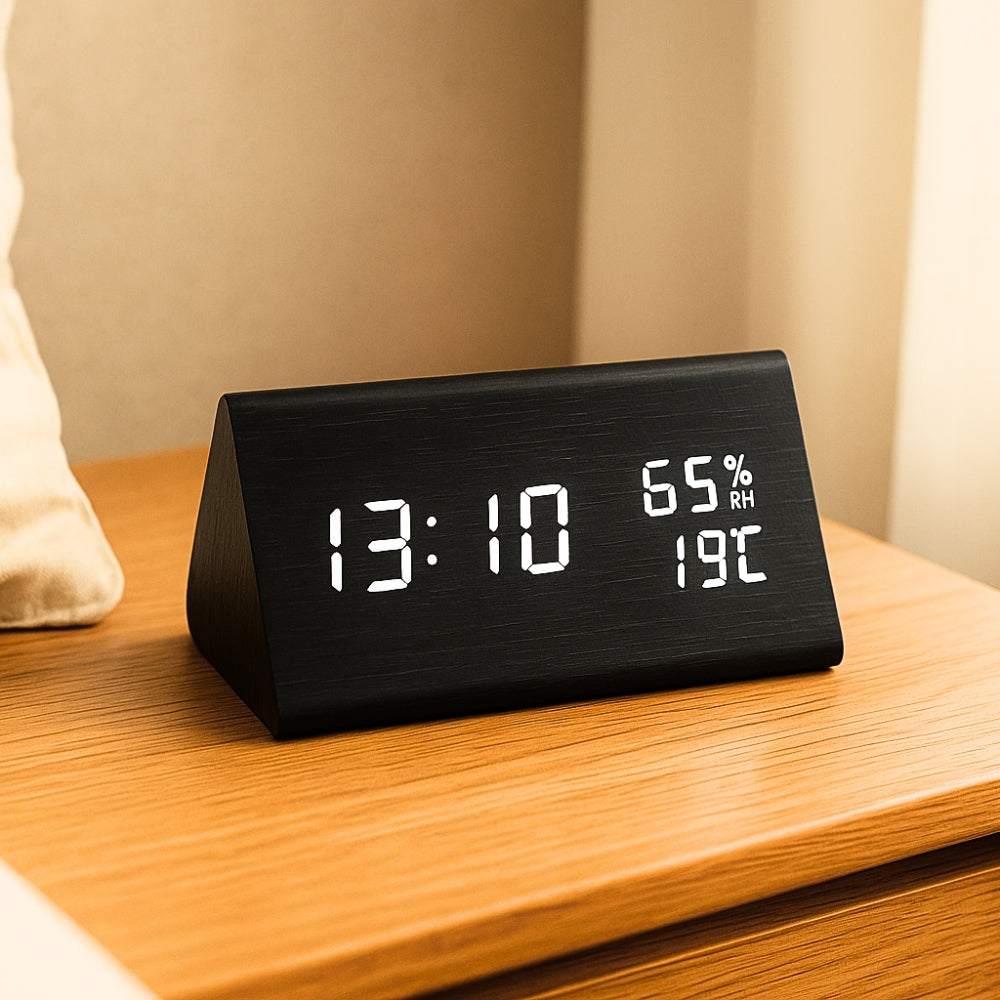 Elora Wooden LED Alarm Clock Digital Display