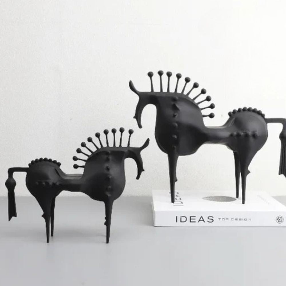 Black Stallion Metal Sculpture