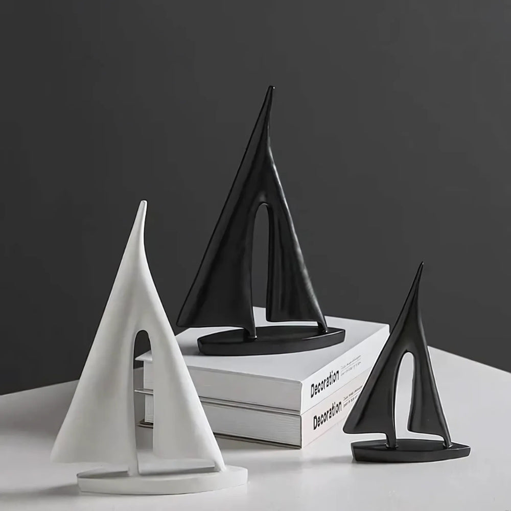 Minimalist Sailboat Inspired Table Decor Pair