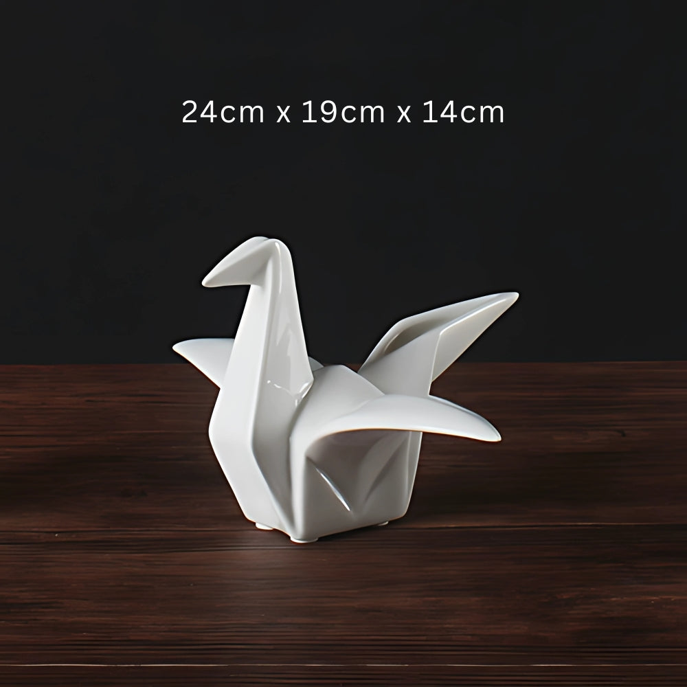 Origami-Inspired Ceramic Bird Statue