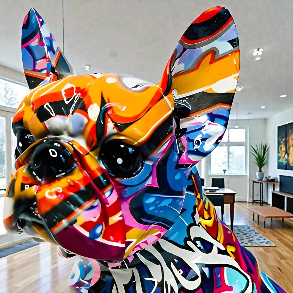 Artistic Bulldog Graffiti Figurine