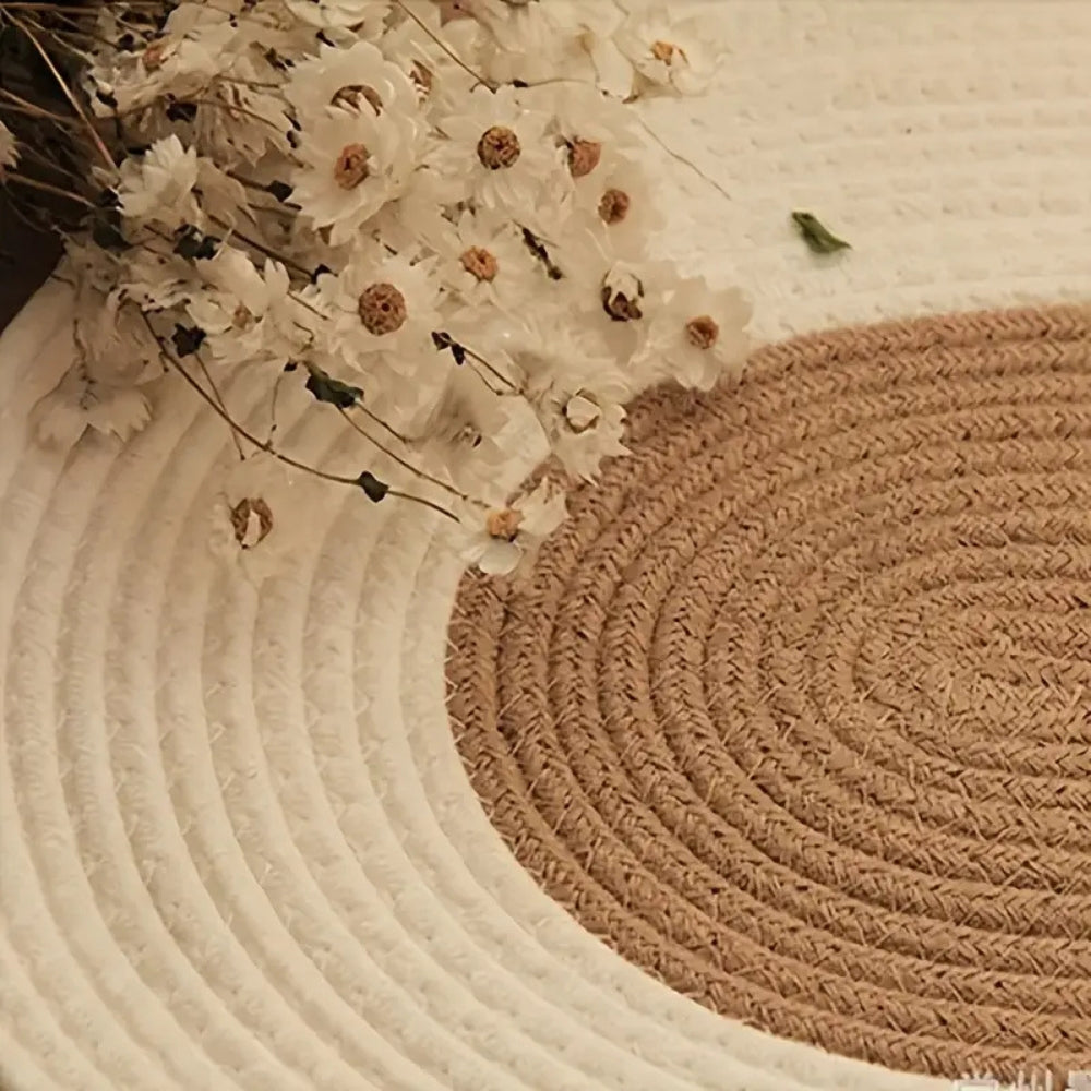 Boho Braided Hemp Oval Rug