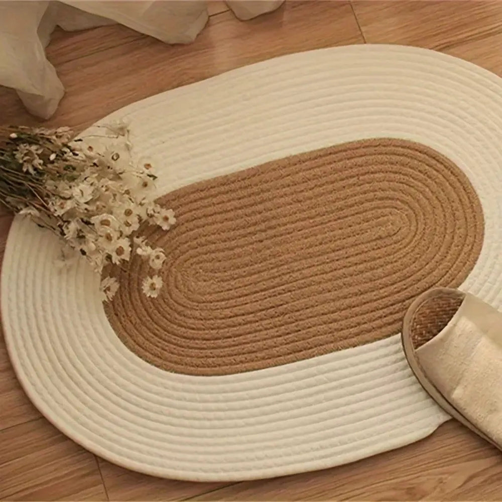 Boho Braided Hemp Oval Rug