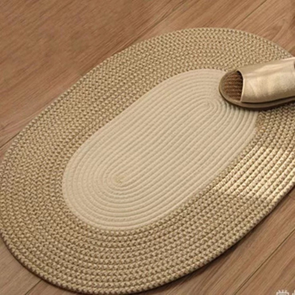 Boho Braided Hemp Oval Rug