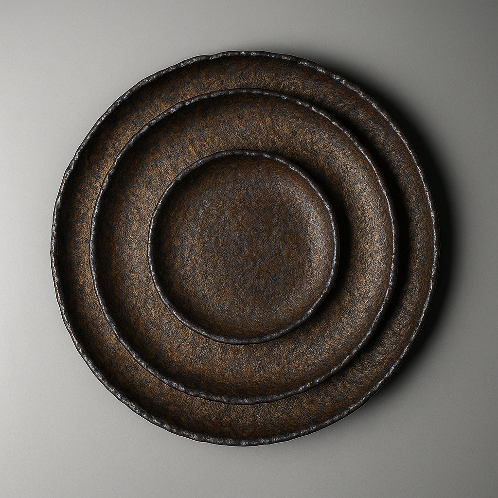 Hammer-Divot Inspired Industrial Plate Set