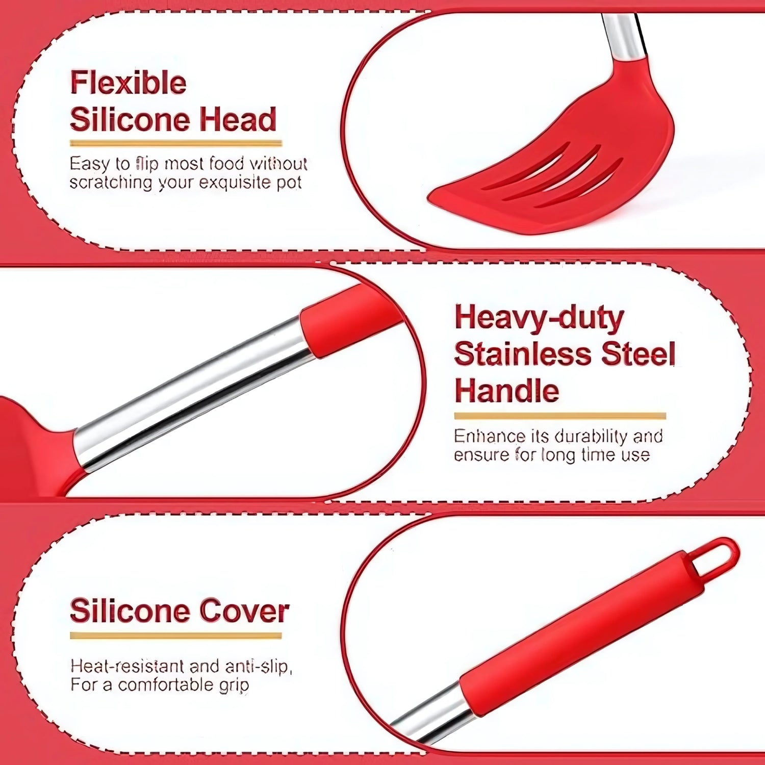 FlexiChef Silicone Kitchen Utensil Set | 3pcs