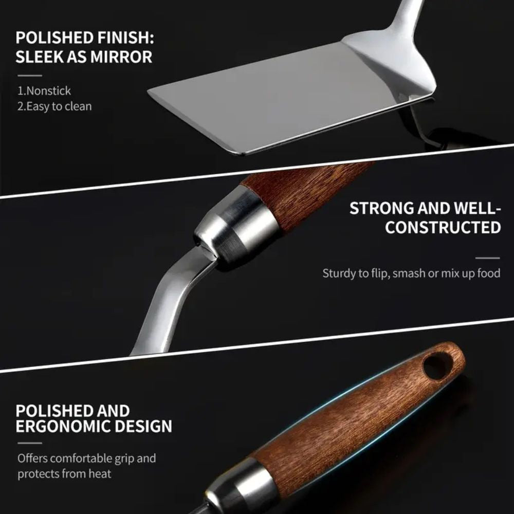 Stainless Steel Kitchen Spatula with Wooden Handle