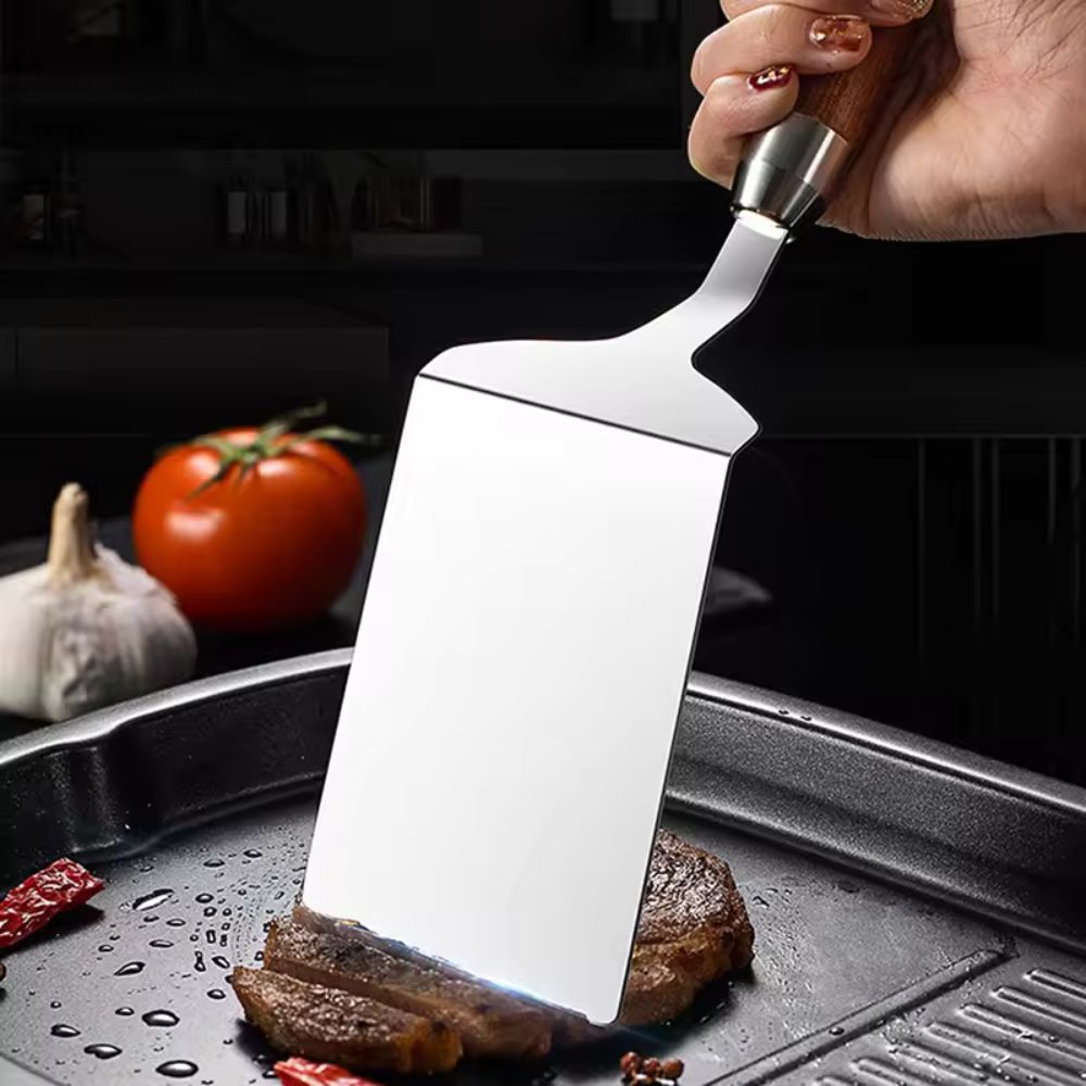 Stainless Steel Kitchen Spatula with Wooden Handle