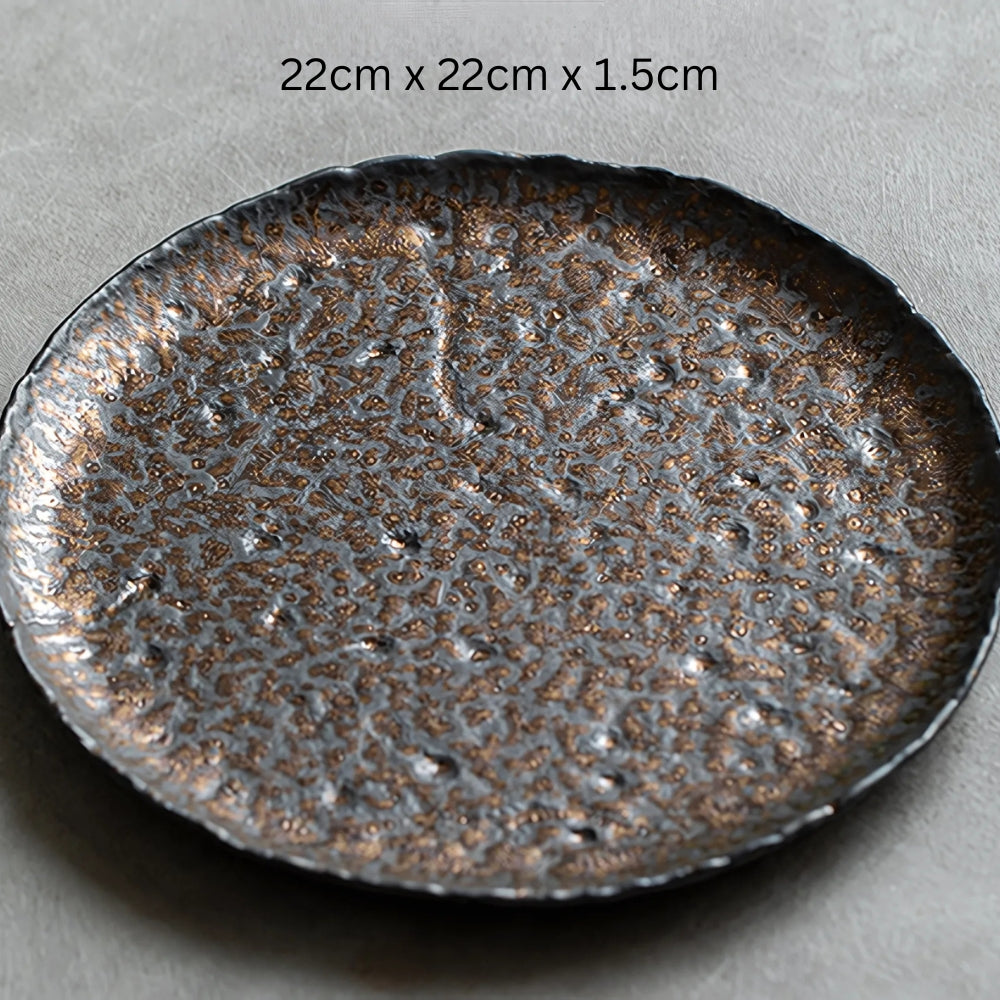 Hammer-Divot Inspired Industrial Plate Set