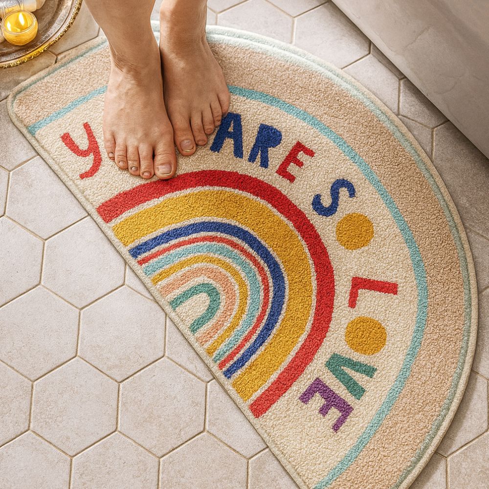 Rainbow Glow Half-Moon Bath Mat