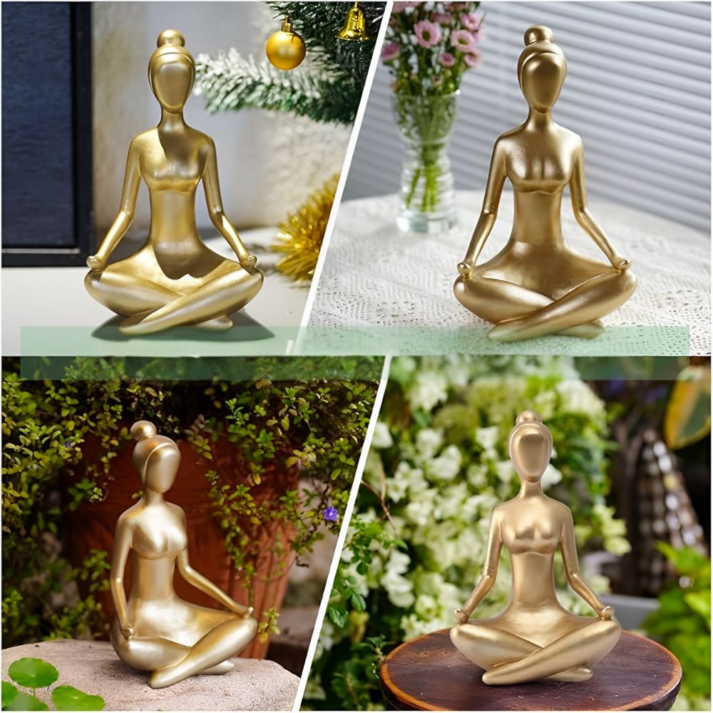 Serene Meditating Woman Statue
