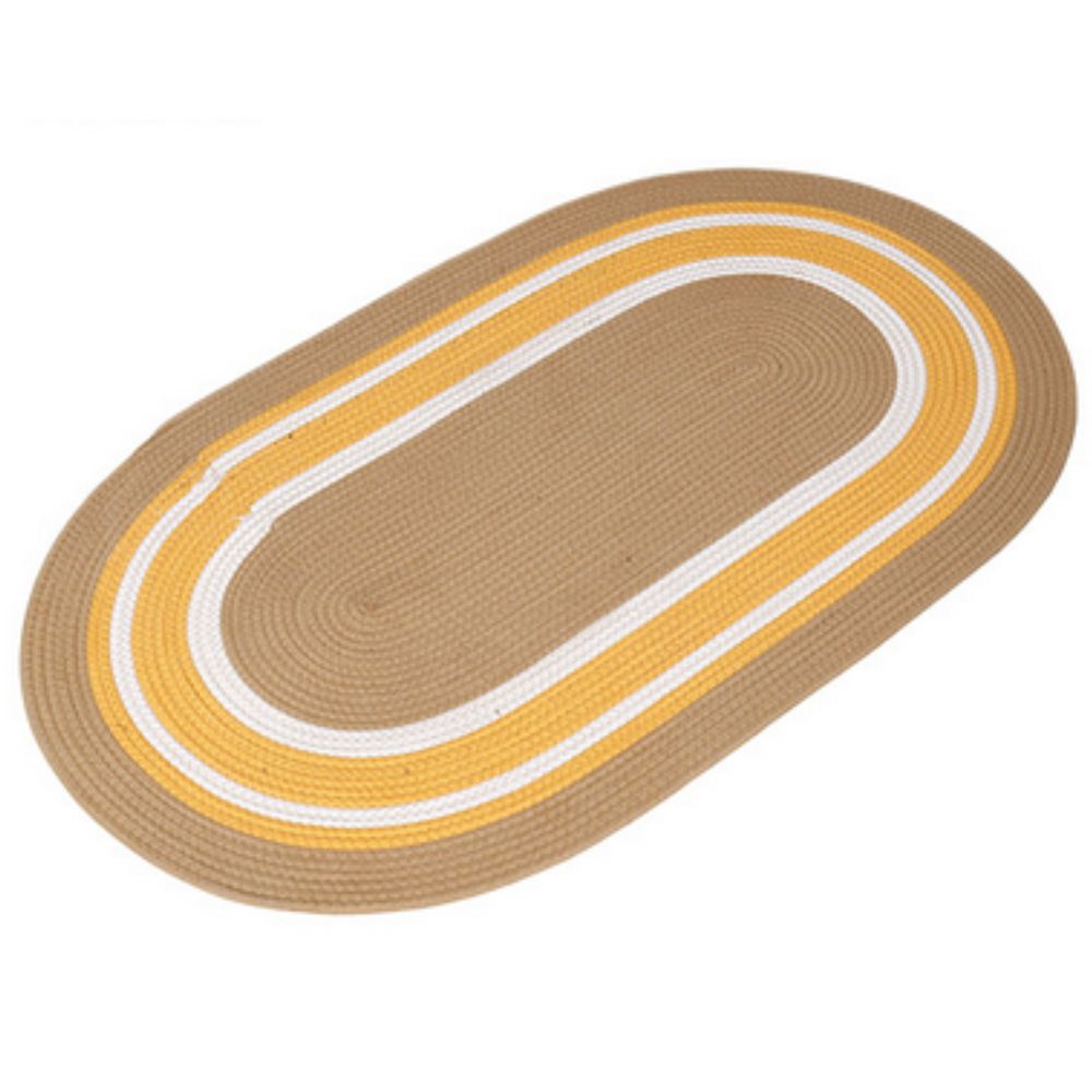 Sun Spiral Oval Boho Rug