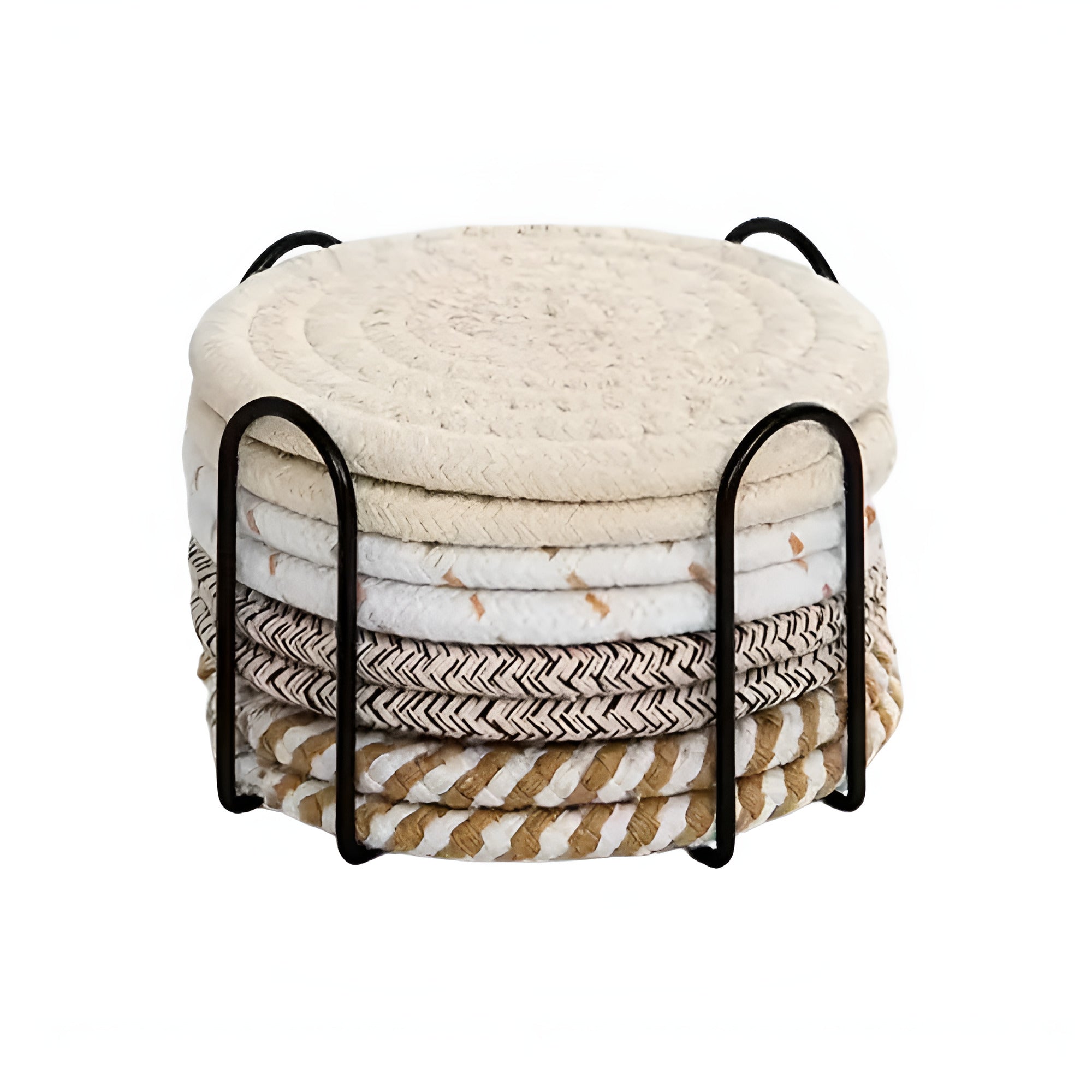 Woven Whirl Coaster Set | 8Pcs Set